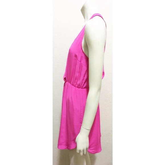 Greylin Small Pink Silk Drape Scoop Neck Dress - Picture 5 of 8